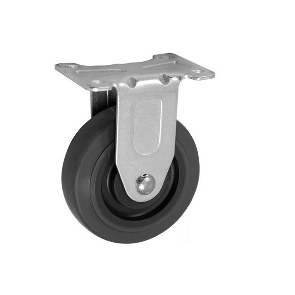 Casterhq 4"x1.25" Light Duty Thermo Rubber Wheel, Rigid Caster, Light/Mediu LDTRR4X125 - main